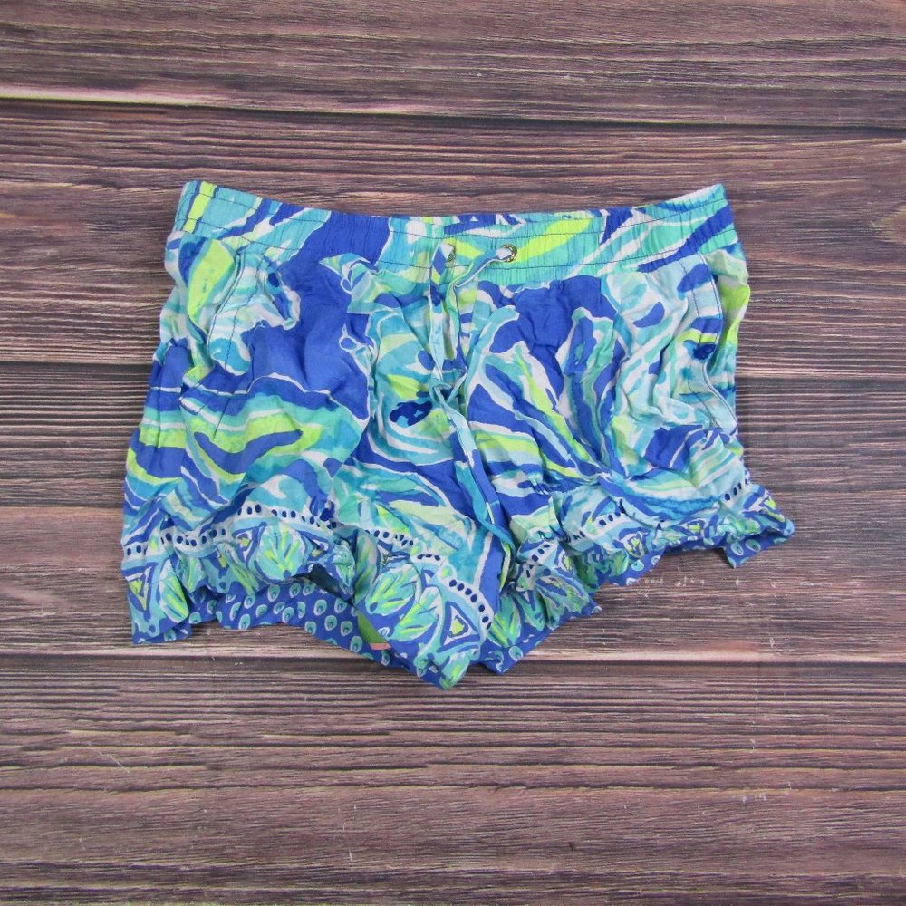 Lilly Pulitzer NEW NWT XS Blue Green Katia Shorts Beach Summer - Picture 1 of 5